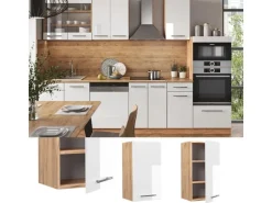 Vicco Hängeschrank Fame-Line Hängender Küchenschrank Weiß Hochglanz/Goldkraft Eiche 40 cm