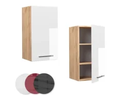 Vicco Hängeschrank Fame-Line Hängender Küchenschrank Weiß Hochglanz/Goldkraft Eiche 40 cm