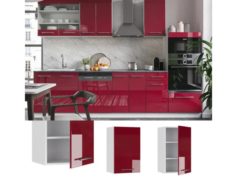 Vicco Hängeschrank Fame-Line Hängender Küchenschrank Bordeaux Hochglanz/Weiß 45 cm