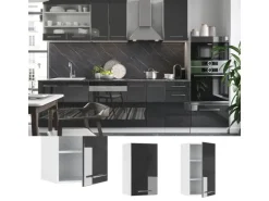 Vicco Hängeschrank Fame-Line Hängender Küchenschrank Anthrazit Hochglanz/Weiß 40 cm