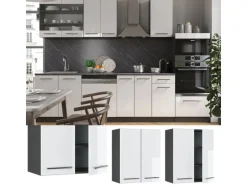 Vicco Hängeschrank Fame-Line Hängender Küchenschrank Weiß Hochglanz/Anthrazit 60 cm