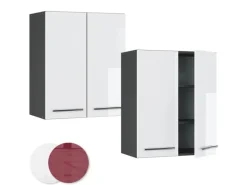 Vicco Hängeschrank Fame-Line Hängender Küchenschrank Weiß Hochglanz/Anthrazit 60 cm