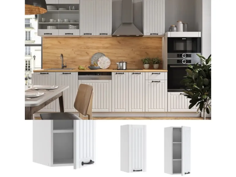 Vicco Hängeschrank Fame-Line Hängender Küchenschrank Weiß Landhaus/Weiß 30 cm