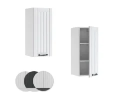 Vicco Hängeschrank Fame-Line Hängender Küchenschrank Weiß Landhaus/Weiß 30 cm