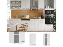 Vicco Hängeschrank Fame-Line Hängender Küchenschrank Weiß Hochglanz/Weiß 30 cm