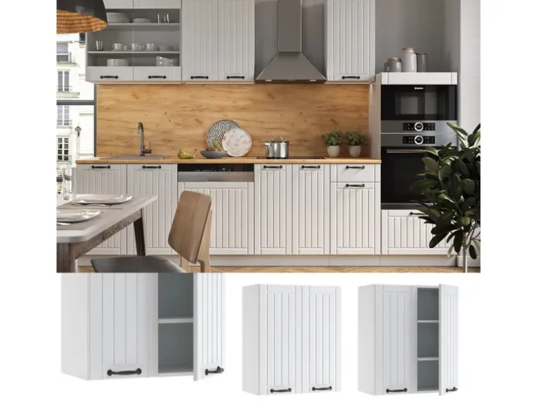 Vicco Hängeschrank Fame-Line Hängender Küchenschrank Weiß Landhaus/Weiß 60 cm