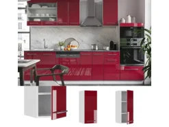 Vicco Hängeschrank Fame-Line Hängender Küchenschrank Bordeaux Hochglanz/Weiß 30 cm