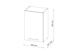 Vicco Hängeschrank Fame-Line Hängender Küchenschrank Bordeaux Hochglanz/Weiß 30 cm