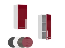 Vicco Hängeschrank Fame-Line Hängender Küchenschrank Bordeaux Hochglanz/Weiß 30 cm