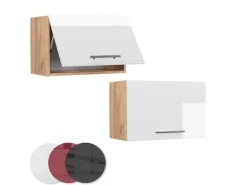 Vicco Hängeschrank Fame-Line Weiß Hochglanz/Goldkraft Eiche 60 cm Flach