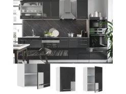 Vicco Hängeschrank Fame-Line Hängender Küchenschrank Anthrazit Hochglanz/Weiß 50 cm