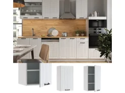 Vicco Hängeschrank Fame-Line Hängender Küchenschrank Weiß Landhaus/Weiß 40 cm