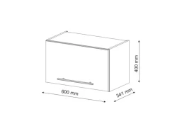 Vicco Hängeschrank Fame-Line Hängender Küchenschrank Bordeaux Hochglanz/Weiß 60 cm Flach