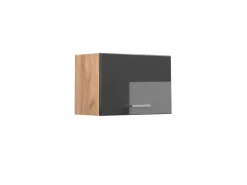 Vicco Hängeschrank R-Line Anthrazit Hochglanz/Goldkraft Eiche 60 cm Flach