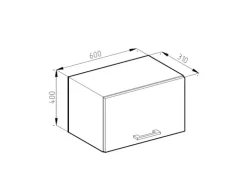 Vicco Hängeschrank R-Line Anthrazit Hochglanz/Goldkraft Eiche 60 cm Flach