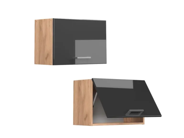 Vicco Hängeschrank R-Line Anthrazit Hochglanz/Goldkraft Eiche 60 cm Flach