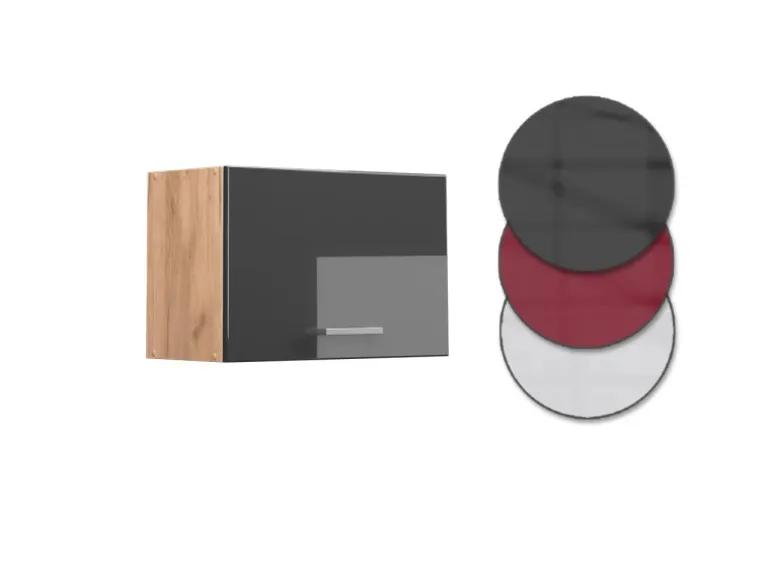 Vicco Hängeschrank R-Line Anthrazit Hochglanz/Goldkraft Eiche 60 cm Flach