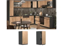 Vicco Hängeschrank R-Line Hängender Küchenschrank Goldkraft Eiche/Anthrazit 30 cm J-Shape