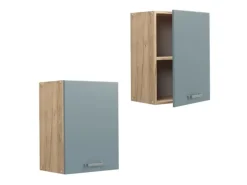 Vicco Hängeschrank R-Line Hängender Küchenschrank Blau-Grau/Goldkraft Eiche 45 cm