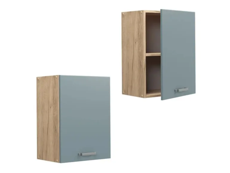 Vicco Hängeschrank R-Line Hängender Küchenschrank Blau-Grau/Goldkraft Eiche 45 cm
