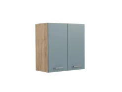 Vicco Hängeschrank R-Line Hängender Küchenschrank Blau-Grau/Goldkraft Eiche 60 cm
