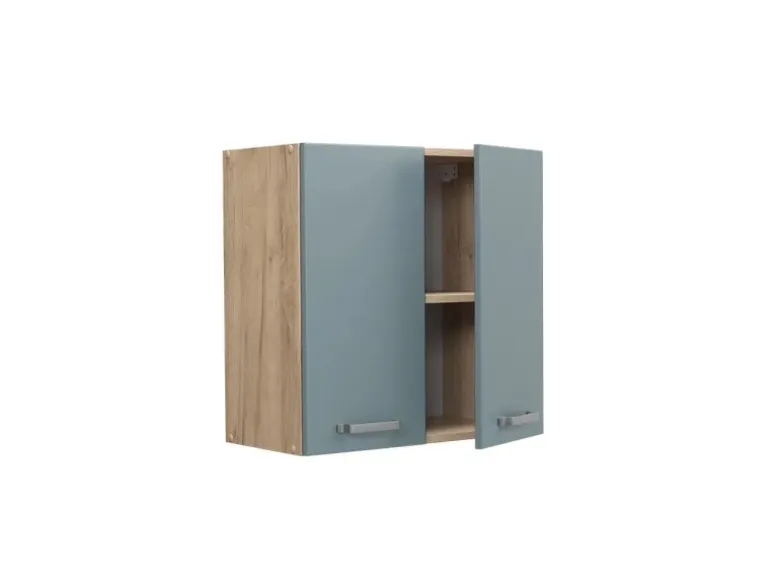 Vicco Hängeschrank R-Line Hängender Küchenschrank Blau-Grau/Goldkraft Eiche 60 cm