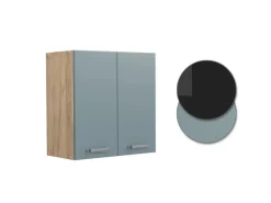Vicco Hängeschrank R-Line Hängender Küchenschrank Blau-Grau/Goldkraft Eiche 60 cm