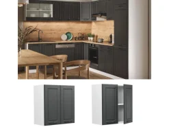 Vicco Hängeschrank R-Line Hängender Küchenschrank Anthrazit Landhaus/Weiß 60 cm