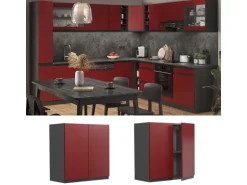 Vicco Hängeschrank R-Line Hängender Küchenschrank Rot/Anthrazit 60 cm J-Shape