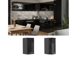 Vicco Hängeschrank R-Line Hängender Küchenschrank Schwarz Hochglanz/Anthrazit 30 cm