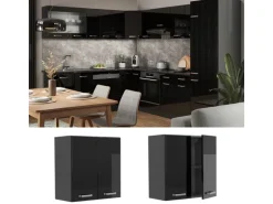 Vicco Hängeschrank R-Line Hängender Küchenschrank Schwarz Hochglanz/Anthrazit 60 cm