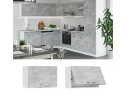 Vicco Hängeschrank R-Line Hängender Küchenschrank Beton/Weiß 60 cm Flach