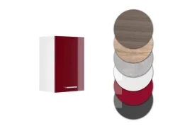 Vicco Hängeschrank R-Line Hängender Küchenschrank Bordeaux Hochglanz/Weiß 40 cm