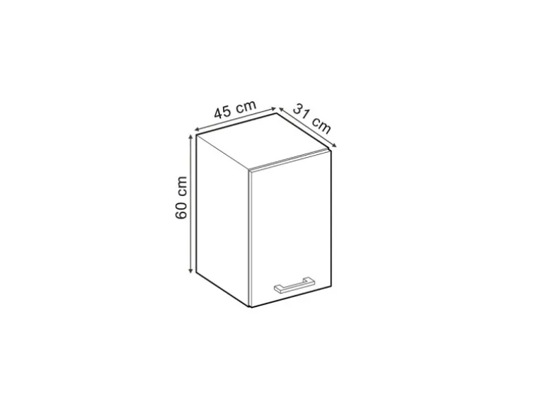 Vicco Hängeschrank R-Line Hängender Küchenschrank Schwarz Hochglanz/Weiß 45 cm