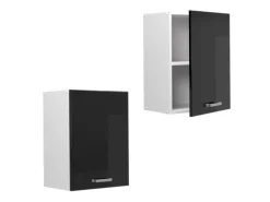Vicco Hängeschrank R-Line Hängender Küchenschrank Schwarz Hochglanz/Weiß 45 cm