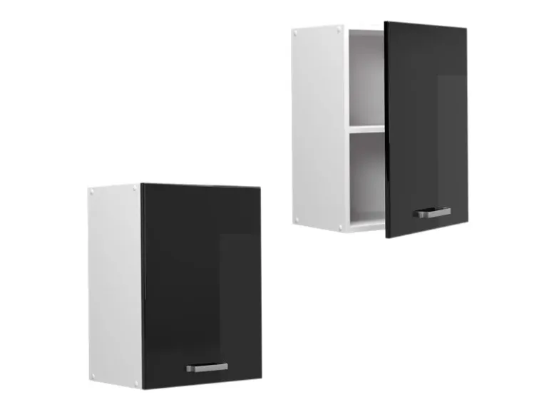 Vicco Hängeschrank R-Line Hängender Küchenschrank Schwarz Hochglanz/Weiß 45 cm