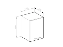Vicco Hängeschrank R-Line Hängender Küchenschrank Sonoma/Weiß 30 cm