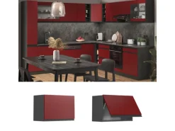Vicco Hängeschrank R-Line Hängender Küchenschrank Rot/Anthrazit 60 cm J-Shape Flach