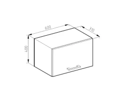 Vicco Hängeschrank R-Line Hängender Küchenschrank Rot/Anthrazit 60 cm J-Shape Flach