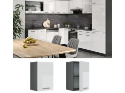 Vicco Hängeschrank R-Line Hängender Küchenschrank Weiß Hochglanz/Anthrazit 40 cm