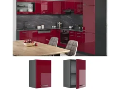 Vicco Hängeschrank R-Line Hängender Küchenschrank Bordeaux Hochglanz/Anthrazit 40 cm
