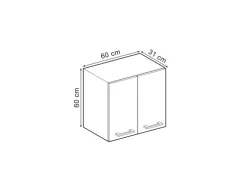 Vicco Hängeschrank R-Line Hängender Küchenschrank Schwarz Beton/Goldkraft Eiche 60 cm