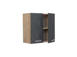 Vicco Hängeschrank R-Line Hängender Küchenschrank Schwarz Beton/Goldkraft Eiche 60 cm
