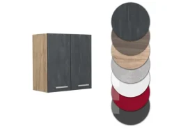 Vicco Hängeschrank R-Line Hängender Küchenschrank Schwarz Beton/Goldkraft Eiche 60 cm