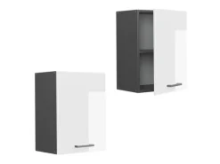 Vicco Hängeschrank R-Line Hängender Küchenschrank Weiß Hochglanz/Anthrazit 45 cm