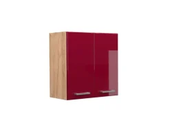 Vicco Hängeschrank R-Line Hängender Küchenschrank Bordeaux Hochglanz/Goldkraft Eiche 60 cm