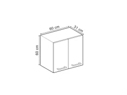 Vicco Hängeschrank R-Line Hängender Küchenschrank Bordeaux Hochglanz/Goldkraft Eiche 60 cm