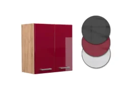 Vicco Hängeschrank R-Line Hängender Küchenschrank Bordeaux Hochglanz/Goldkraft Eiche 60 cm