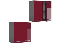 Vicco Hängeschrank R-Line Hängender Küchenschrank Bordeaux Hochglanz/Anthrazit 60 cm