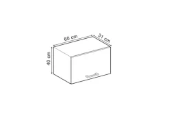 Vicco Hängeschrank R-Line Hängender Küchenschrank Schwarz Hochglanz/Anthrazit 60 cm Flach